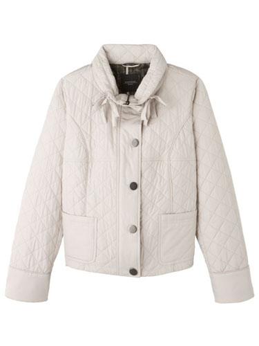 Padded jackets: Beige quilted jacket