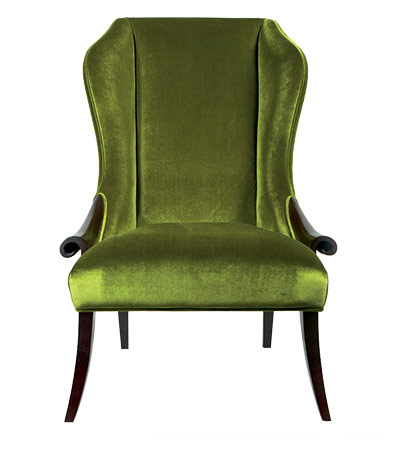 Homes: Velvet luxe: Lexi olive chair
