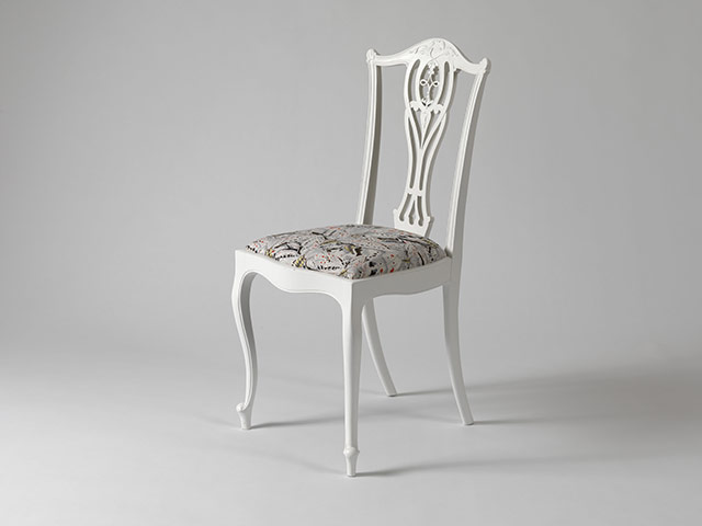 Lab craft: Timorous Beasties – Chair upholstered with ‘White Moth All Over’