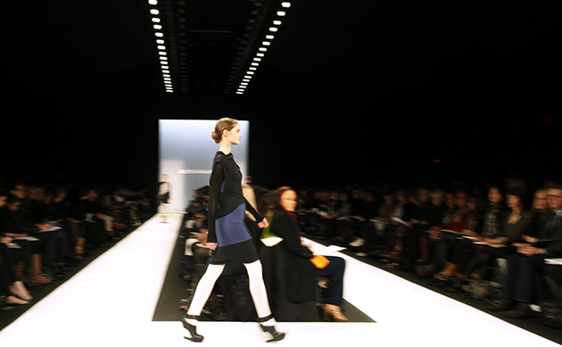 New York fashion week: A model at the BCBG Max Azria show