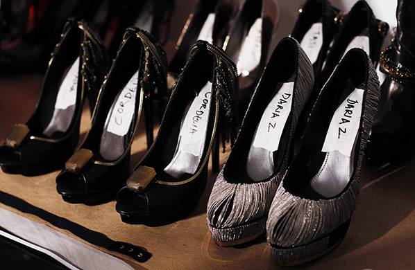 New York fashion week: Shoes backstage at the Toni Maticevski show