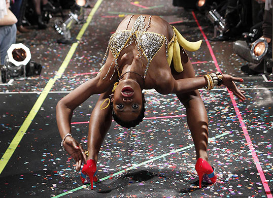 NYFW Wednesday's shows: A performer dances before the A*MUSE show