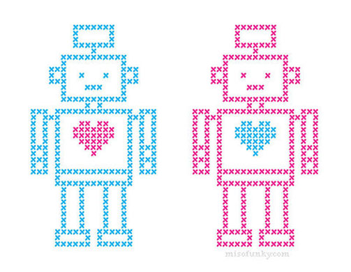 Handmade Valentine's: Cross-stitched card