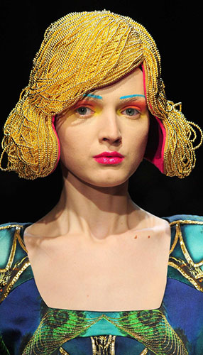 Paris fashion week: Model at the Manish Arora show
