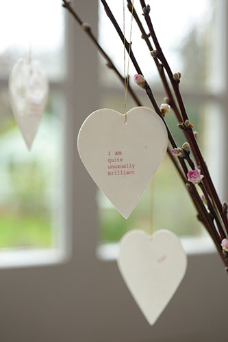 Mothers day home gifts: Porcelain heart decoration
