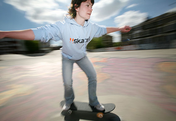 Skateboarding: Rachel Dixon learning to skateboard
