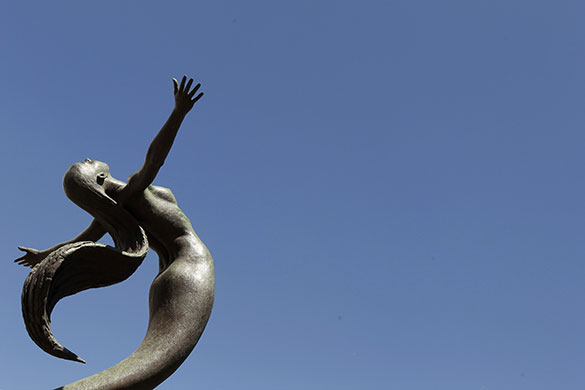 Chelsea flower show: A garden sculpture faces the sky