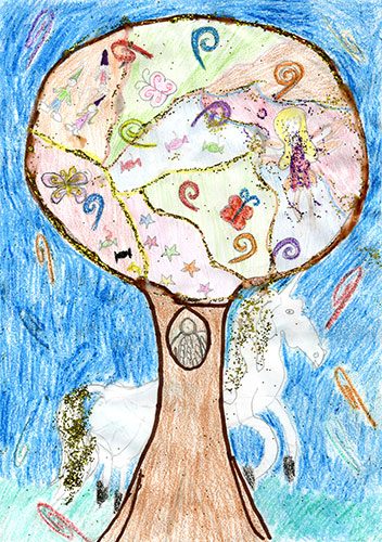 tree drawing for kids. Fantasy tree drawings: Fantasy