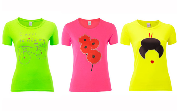 Women's cyclewear: Fluorescent T-shirts