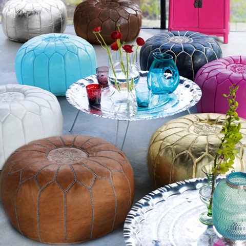Zandra Rhodes: Leather pouffe