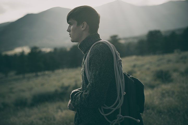 Into the wild: Cable knit roll neck