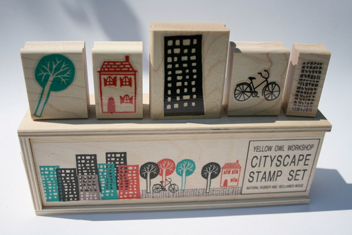 Xmas Games Hobbies -20: City Stamp Set by Yellow Owl Workshop