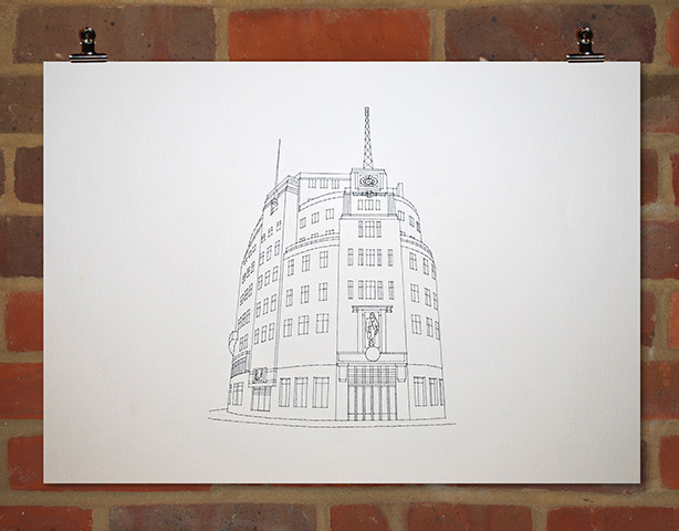 Stitch art: BBC Broadcasting House by Peter Crawley