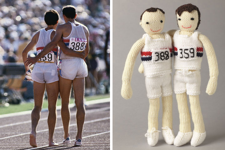 Knitted Olympians: Sebastian Coe and Steve Ovett