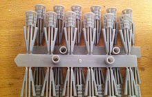 A strip of plasterboard plugs