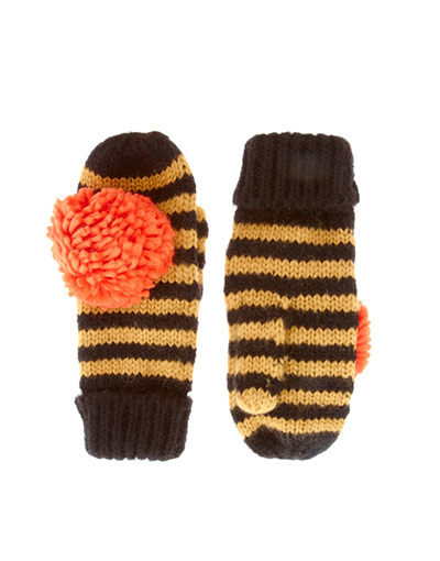 xmas gifts: Orange pompom gloves