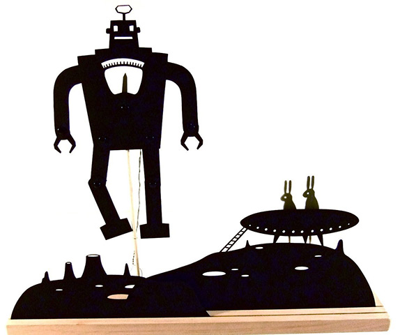 Xmas gifts: kids +20: Robot moonscape shadow puppets and set