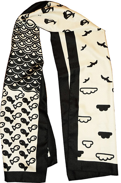 xmas-jewellery-over20: Illustrated seascape scarf