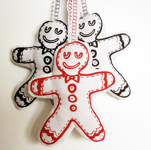xmas decorations: Gingerbread man plush decoration