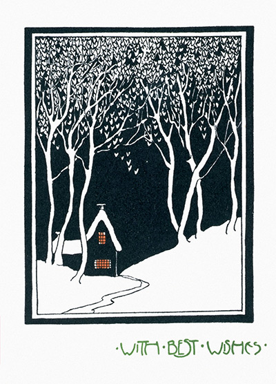 Best Christmas cards wrap: House in the snow pack of 10 cards