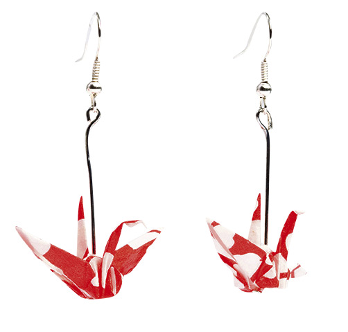 For her Christmas gifts: Origami swan earrings