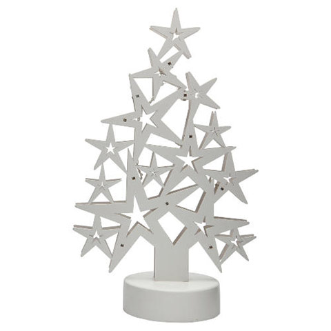 Christmas trees: Wooden star tree with LED lights