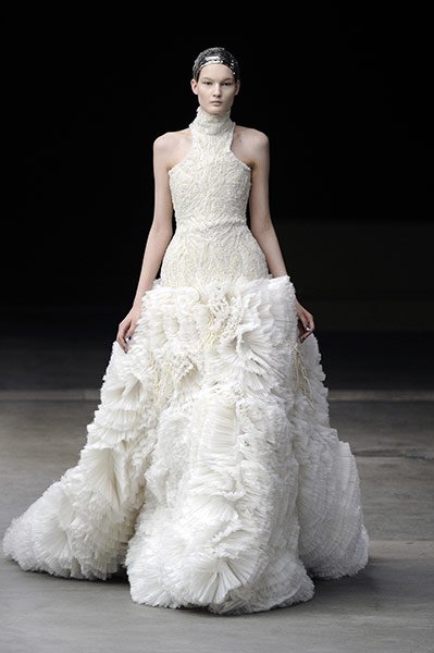 Paris top ten: A model wears Alexander McQueen
