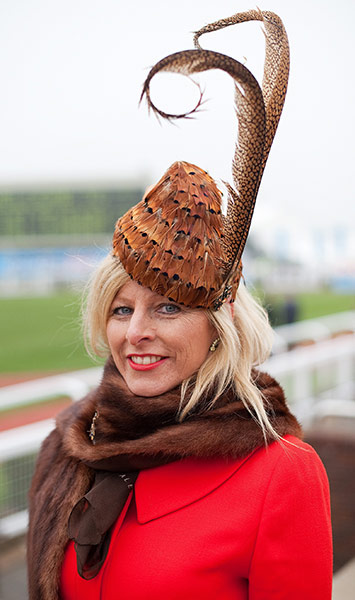 Cheltenham ladies day: A racegoer at Cheltenham Ladies Day