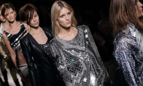 Models wear Balmain, Paris fashion week