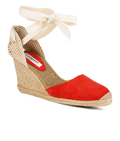 Espadrilles: Red raffia