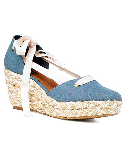 Espadrilles: Denim ribbon