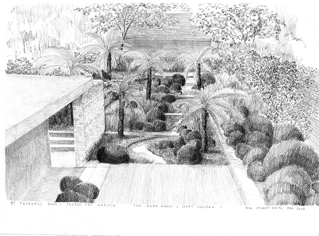 Tom Stuart-Smith: Sketch of Thornhill Road garden, London