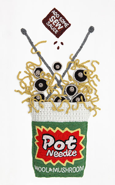 Crocheted delicacies: Wool and mushroom Pot Needle