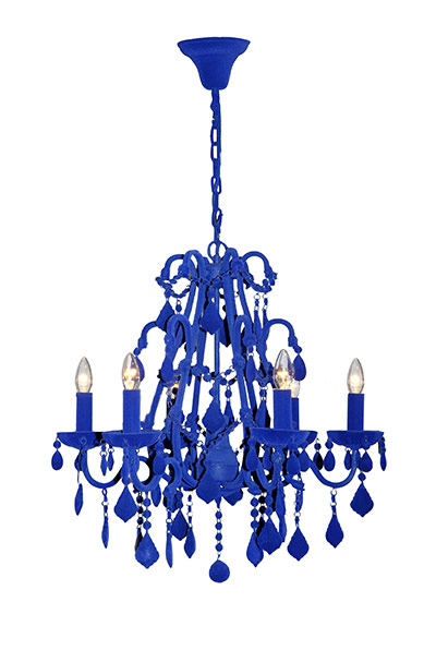 Chandeliers: Flocked Indigo £770, Johnny Egg from heals.co.uk