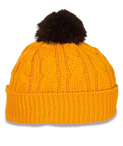 Bobble hats: Yellow contrast