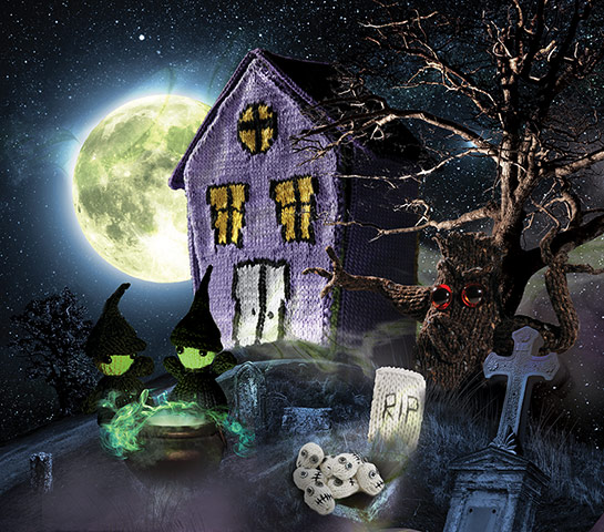Evil knits: Haunted house diorama