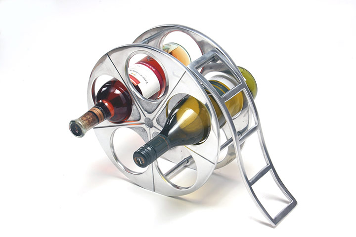 India meets china: Film reel wine rack, £40, by Happily Unmarried