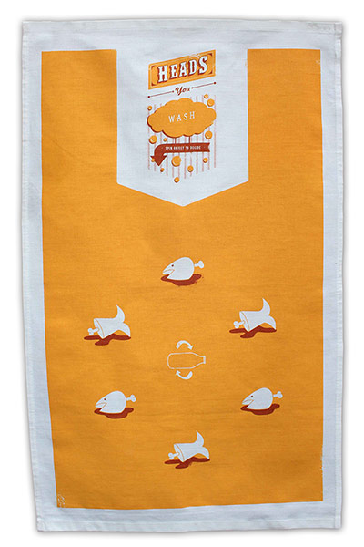 tea towels: Heads or tails tea towel