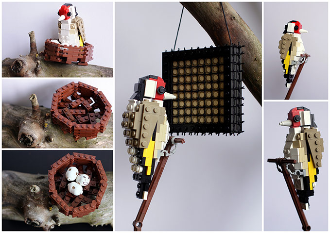 Lego birds: Goldfinch made fomrr Lego by Thomas Poulsom