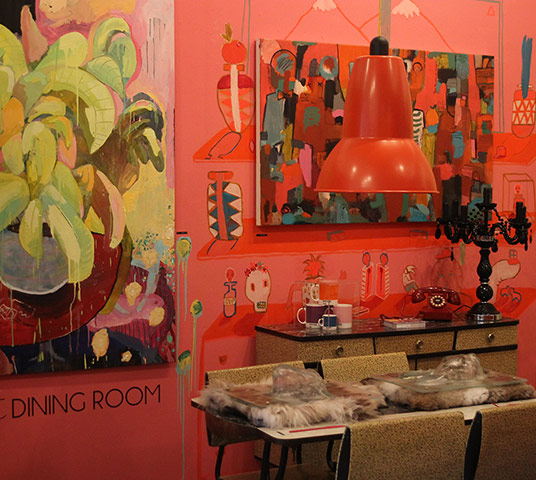 Art Haus project: The dining room at Arthaus featuring work by Sevan Garo and Tahnee Lonsdale