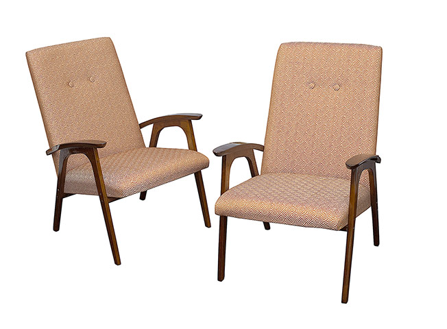 Soviet interior style: Pair of armchairs by V. Kozulin, N. Manucharova, V. Savchenko