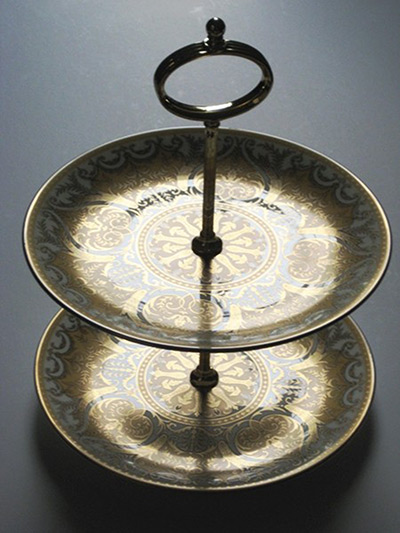 cake stands: William Edwards hand decorated cake stand