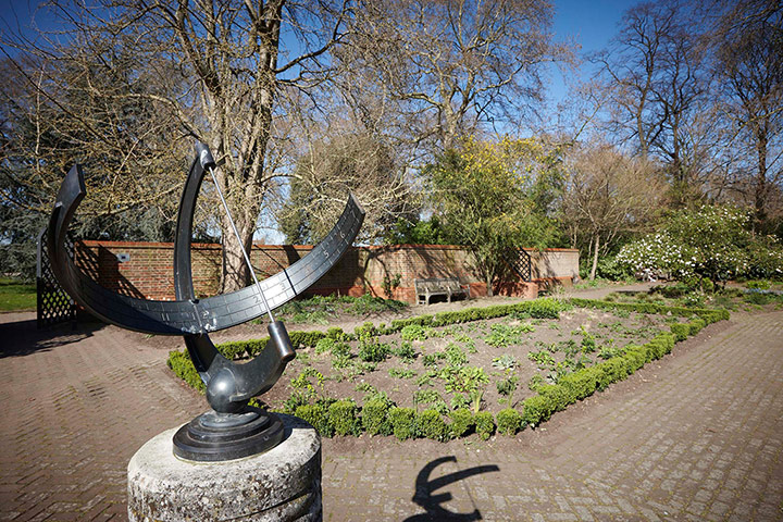 Garden: Sundial before