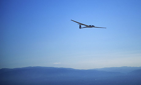 Glider flying in the sky