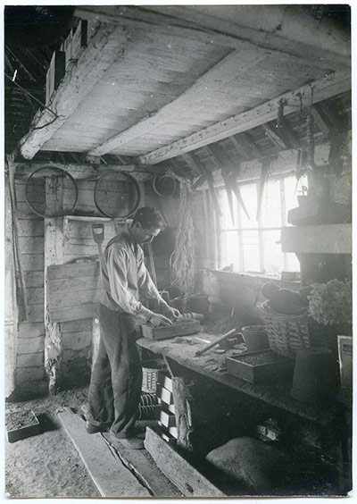 Great Dixter: Christopher Lloyd in the potting shed, 1950s