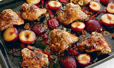 Chicken, plums, soy