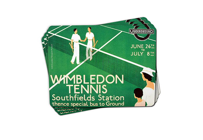 Tube anniversary products: Wimbledon tennis tube placemats
