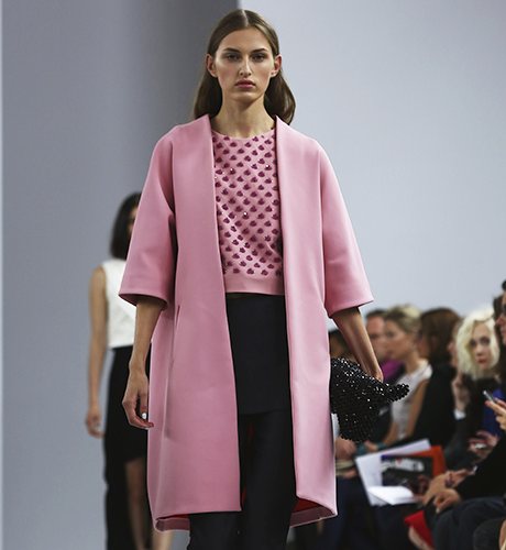 A pink coat at the Osman show.