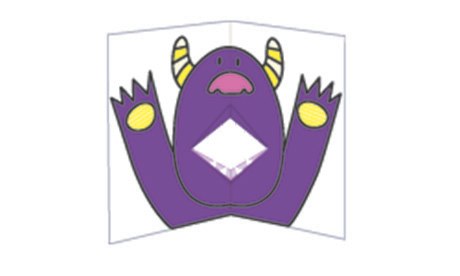 Pop-up monster card, step five