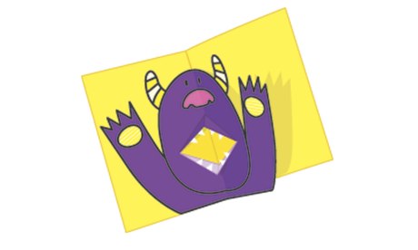 Pop-up monster card, step six